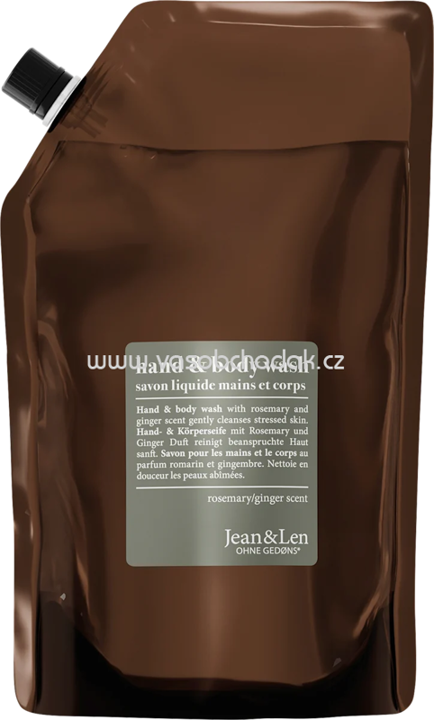 Jean&Len Flüssigseife rosemary & ginger, Rosmarin & Ingwer, Nachfüllpack, 1,5 l Jean&Len Flüssigseife rosemary & ginger, Rosmarin & Ingwer, Nachfüllpack, 1,5 l