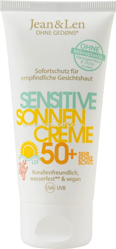 Jean&Len Sonnencreme Gesicht, sensitiv, LSF 50+, 50 ml Jean&Len Sonnencreme Gesicht, sensitiv, LSF 50+, 50 ml