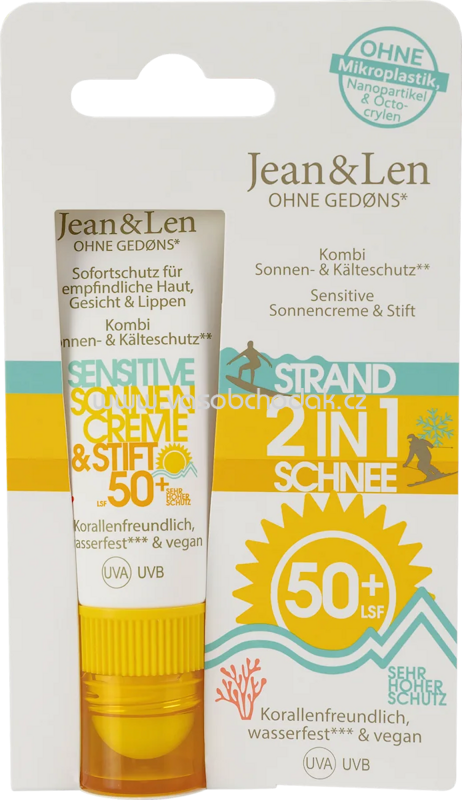 Jean&Len Sonnenschutz Kombi Gesicht Creme & Stift, LSF 50+, 1 St Jean&Len Sonnenschutz Kombi Gesicht Creme & Stift, LSF 50+, 1 St