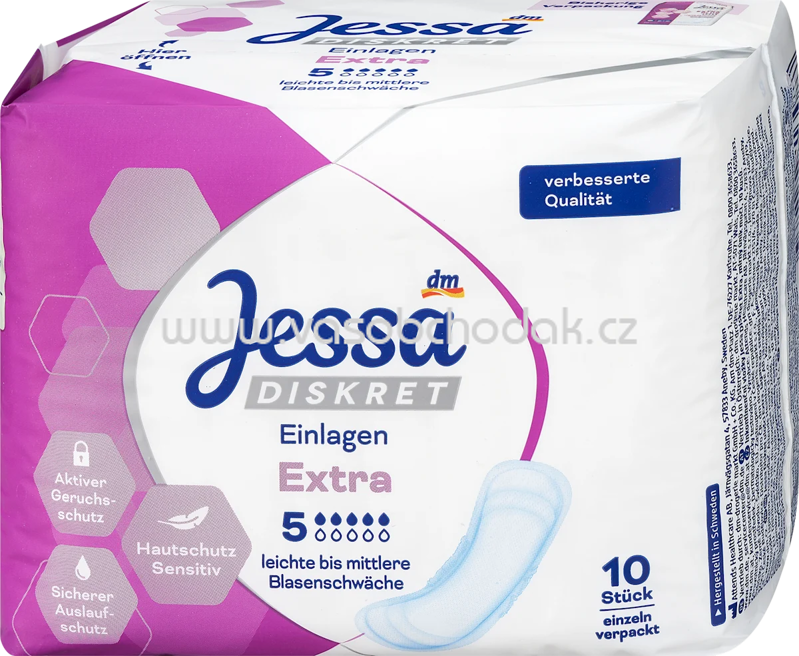 Jessa DISKRET Einlagen Inkontinenz Extra, 10 St Jessa DISKRET Einlagen Inkontinenz Extra, 10 St