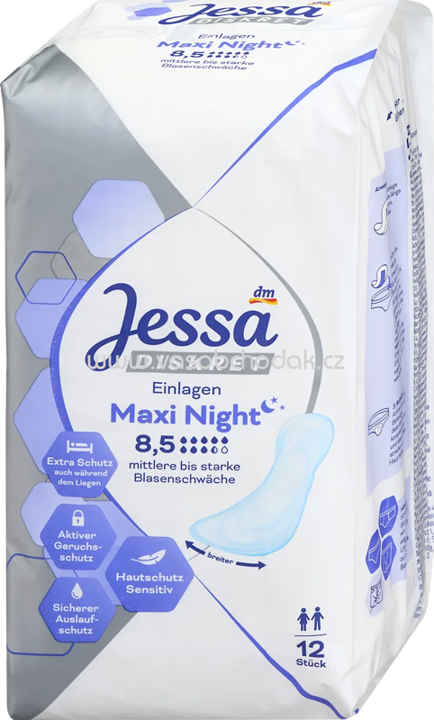 Jessa DISKRET Einlagen Inkontinenz Maxi Night, 12 St