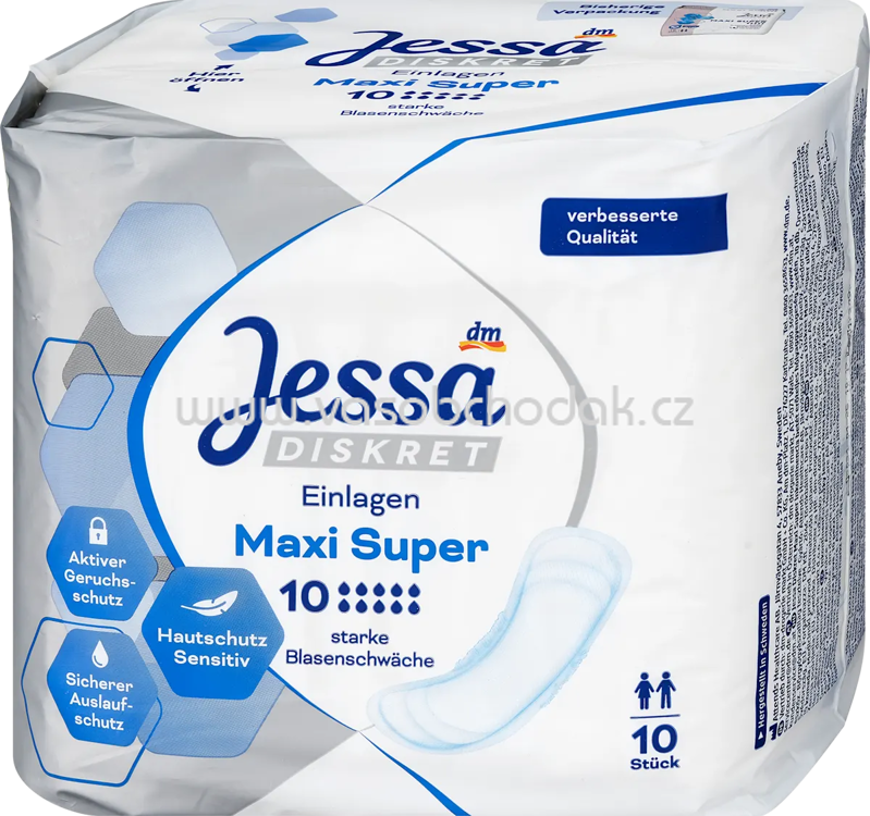 Jessa DISKRET Einlagen Inkontinenz Maxi Super, 10 St Jessa DISKRET Einlagen Inkontinenz Maxi Super, 10 St