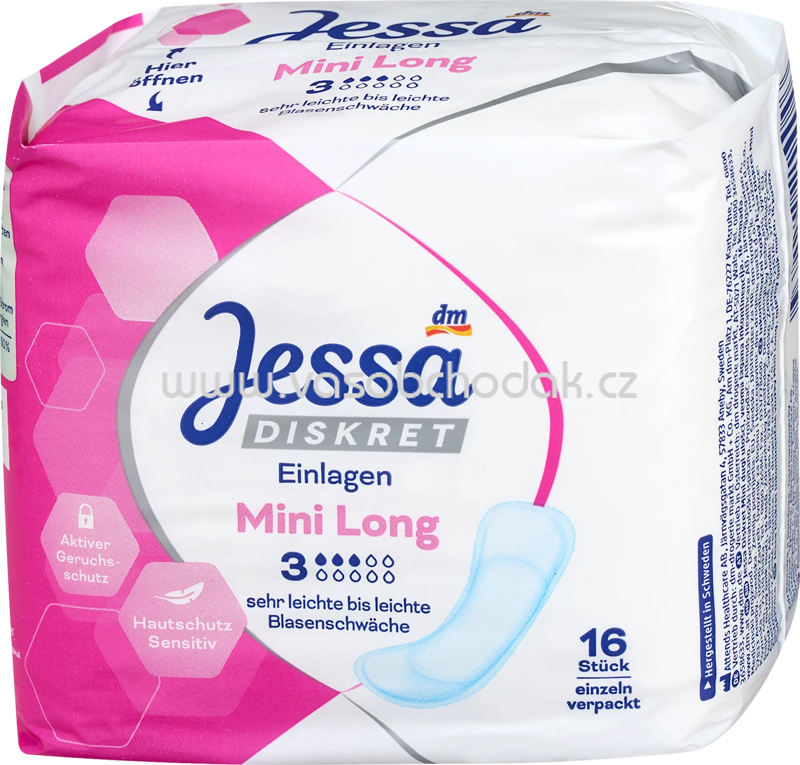 Jessa DISKRET Einlagen Inkontinenz Mini Long, 16 St Jessa DISKRET Einlagen Inkontinenz Mini Long, 16 St