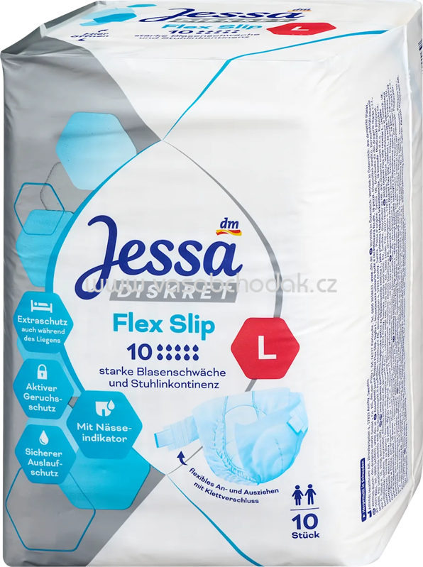 Jessa DISKRET Flex Slip Inkontinenz Gr. L, 10 St Jessa DISKRET Flex Slip Inkontinenz Gr. L, 10 St