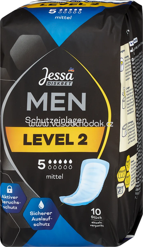 Jessa DISKRET Men Einlagen Inkontinenz Level 2 Mittel, 10 St Jessa DISKRET Men Einlagen Inkontinenz Level 2 Mittel, 10 St