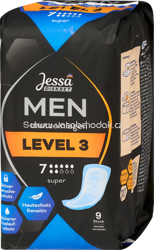Jessa DISKRET Men Einlagen Level 3 Super, 9 St Jessa DISKRET Men Einlagen Level 3 Super, 9 St