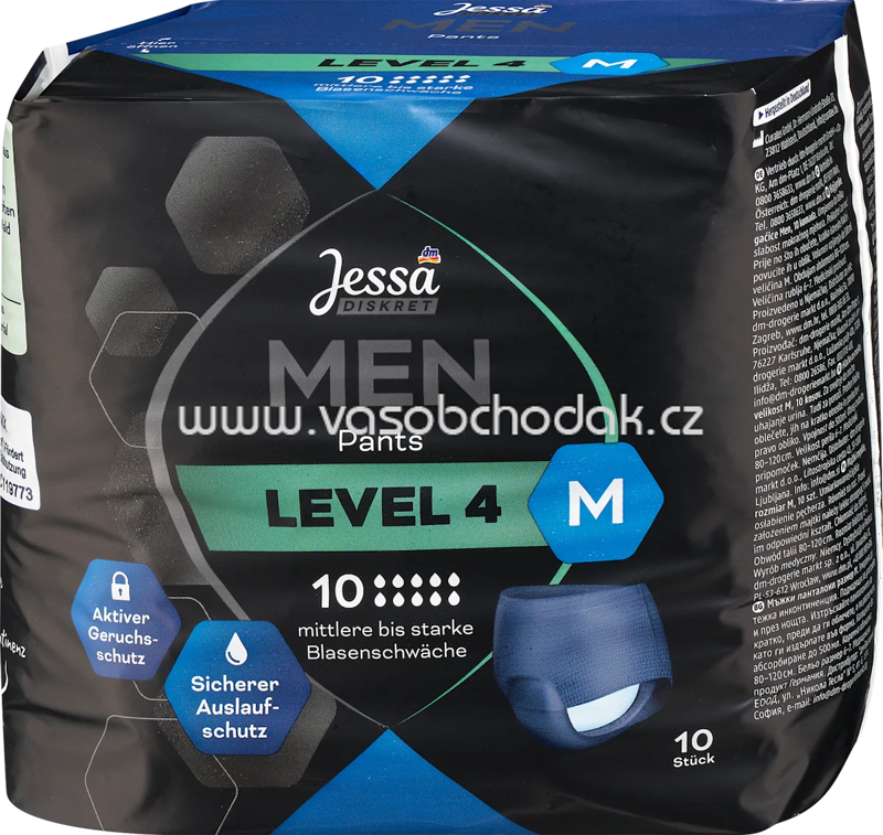 Jessa DISKRET Men Pants Inkontinenz Level 4 Gr. M, 10 St Jessa DISKRET Men Pants Inkontinenz Level 4 Gr. M, 10 St