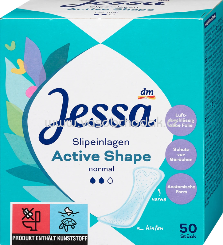 Jessa Slipeinlagen Active Shape Normal, 50 St Jessa Slipeinlagen Active Shape Normal, 50 St