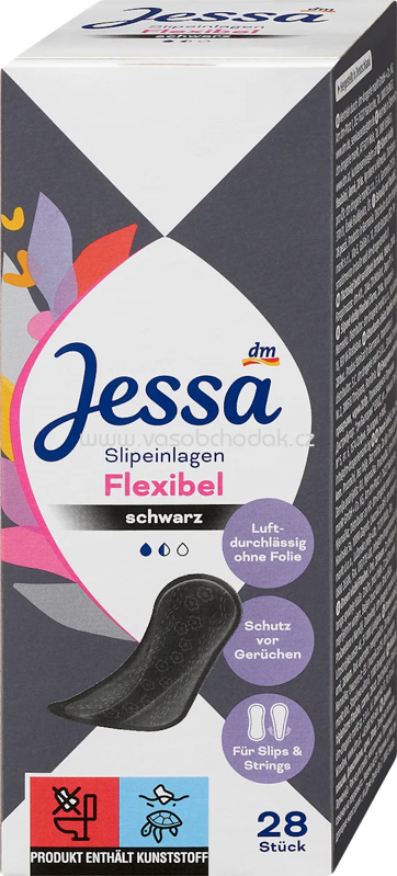 Jessa Slipeinlagen Flexibel Schwarz, 28 St Jessa Slipeinlagen Flexibel Schwarz, 28 St