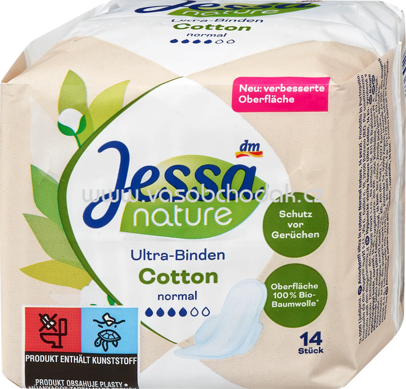 Jessa Ultra-Binden Cotton Normal nature, 14 St Jessa Ultra-Binden Cotton Normal nature, 14 St