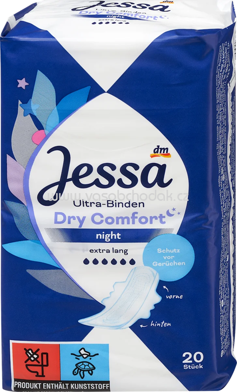 Jessa Ultra-Binden Dry Comfort Night, Big Pack, 20 St Jessa Ultra-Binden Dry Comfort Night, Big Pack, 20 St