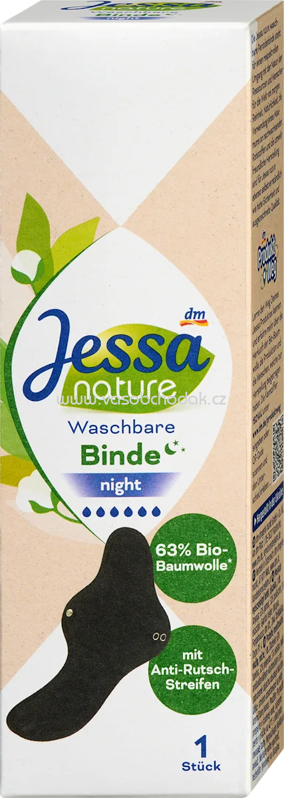 Jessa Waschbare Binde schwarz Nacht nature, 1 St Jessa Waschbare Binde schwarz Nacht nature, 1 St