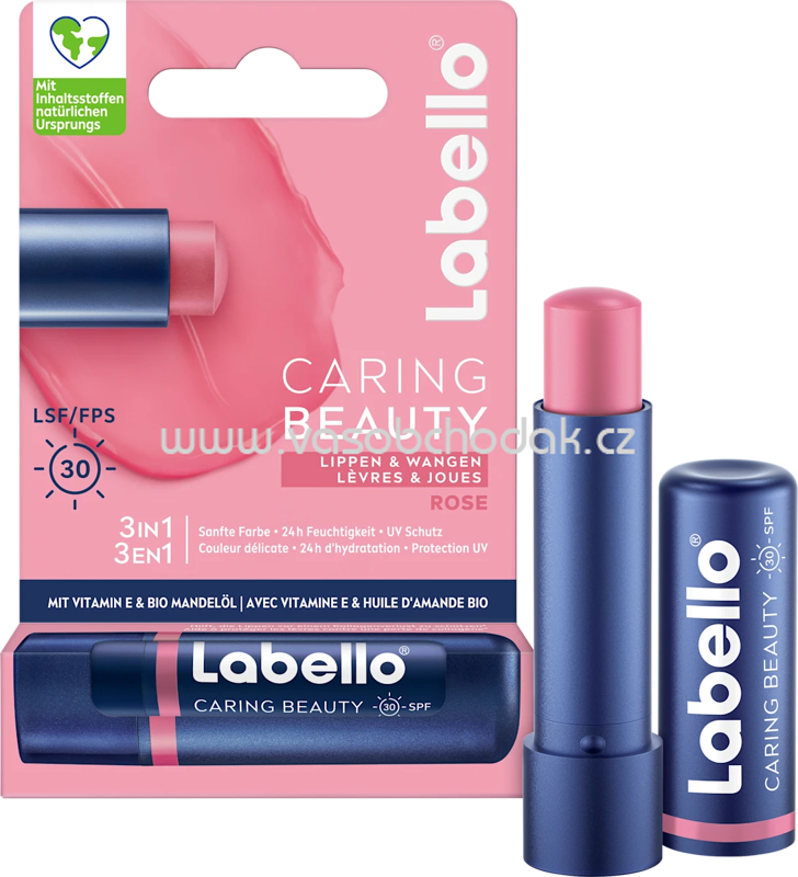 Labello Lippenpflege Caring Beauty Rose LSF 30, 4,8 g Labello Lippenpflege Caring Beauty Rose LSF 30, 4,8 g