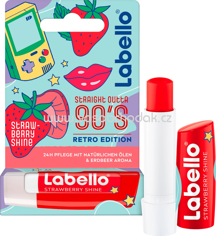 Labello Lippenpflege Straight outt a 90´s Strawberry Shine, 4,8 g Labello Lippenpflege Straight outt a 90´s Strawberry Shine, 4,8 g
