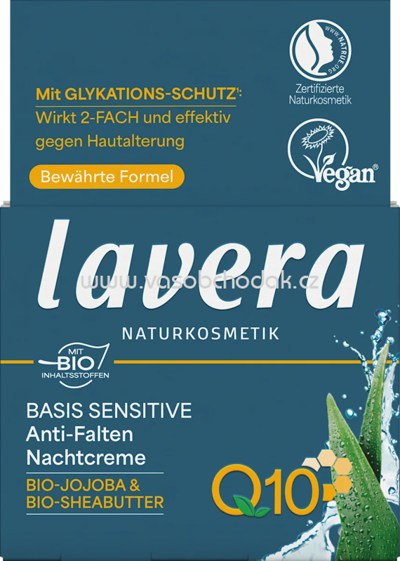 lavera NATURKOSMETIK Anti Falten Nachtcreme Q10 Basis Sensitiv, 50 ml lavera NATURKOSMETIK Anti Falten Nachtcreme Q10 Basis Sensitiv, 50 ml