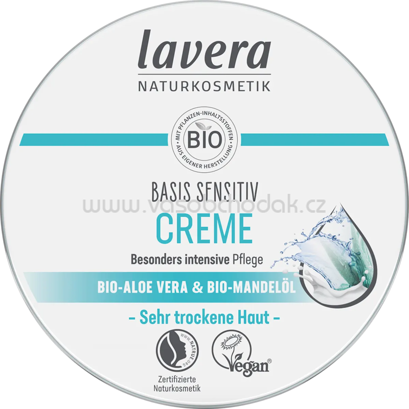 lavera NATURKOSMETIK Gesichtscreme Basis Sensitiv in der Dose, 150 ml lavera NATURKOSMETIK Gesichtscreme Basis Sensitiv in der Dose, 150 ml