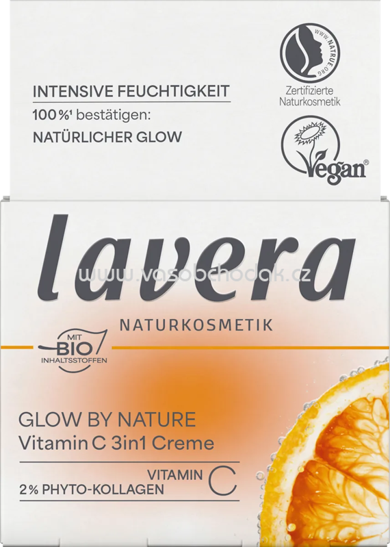 lavera NATURKOSMETIK Gesichtscreme Glow By Nature Vitamin C 3in1, 50 ml