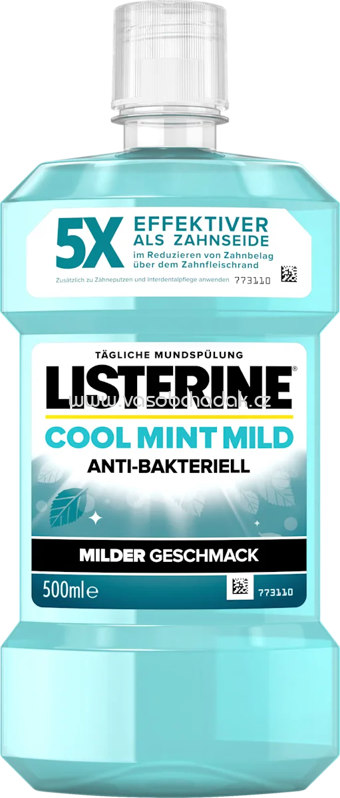 Listerine Mundspülung Cool Mint milder Geschmack, 500 ml Listerine Mundspülung Cool Mint milder Geschmack, 500 ml