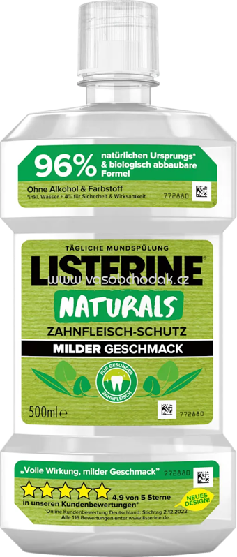 Listerine Mundspülung Naturals Zahnfleischschutz, 500 ml Listerine Mundspülung Naturals Zahnfleischschutz, 500 ml