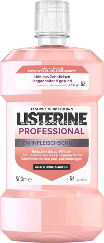Listerine Mundspülung Professional Zahnfleischschutz+, Mild & Ohne Alkohol, 500 ml Listerine Mundspülung Professional Zahnfleischschutz+, Mild & Ohne Alkohol, 500 ml