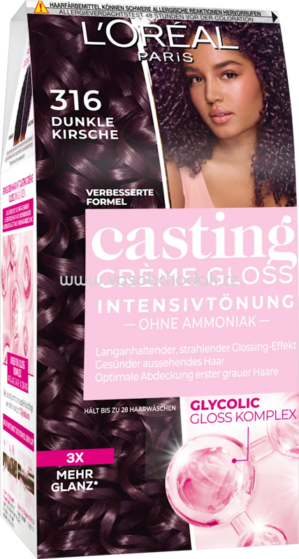 L'ORÉAL PARiS CASTING Crème Gloss Intensivtönung 316 Dunkle Kirsche, 1 St L'ORÉAL PARiS CASTING Crème Gloss Intensivtönung 316 Dunkle Kirsche, 1 St