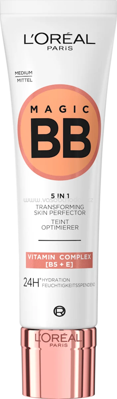 L'ORÉAL PARiS BB Cream 5in1, 24 feuchtigkeitsspendend, Mittel, LSF 11, 30 ml
