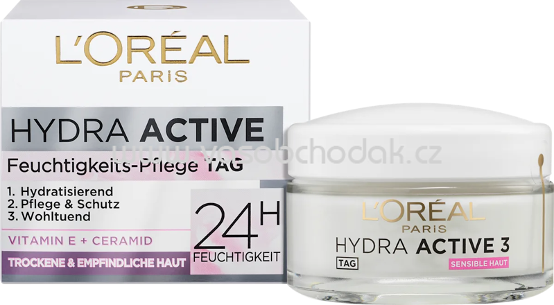 L'ORÉAL PARiS Gesichtscreme Hydra Active 3 Trockene Sensible Haut, 50 ml L'ORÉAL PARiS Gesichtscreme Hydra Active 3 Trockene Sensible Haut, 50 ml