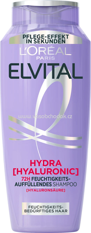 L'ORÉAL PARiS ELVITAL Shampoo Hydra Hyaluronic, feuchtigkeitsauffüllend, 250 ml