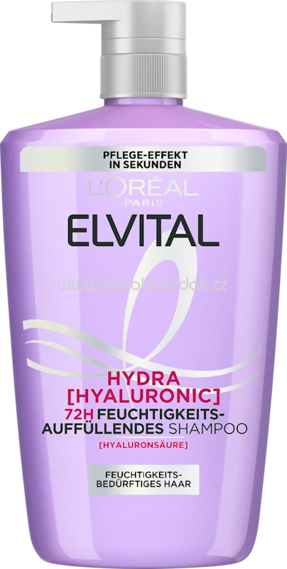 L'ORÉAL PARiS ELVITAL Shampoo Hydra Hyaluronic, feuchtigkeitsspendend, 1.000 ml