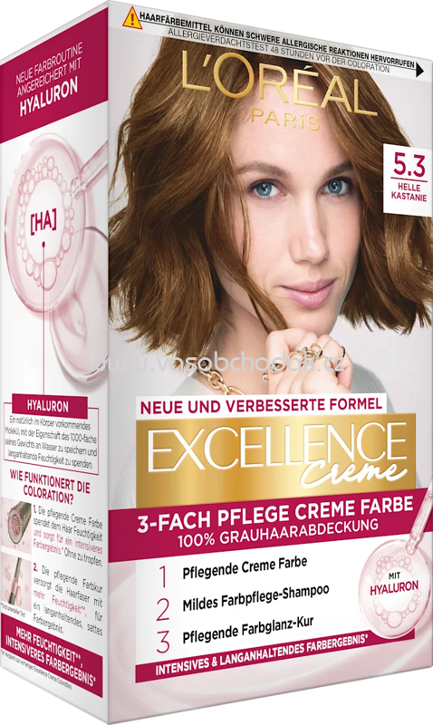 L'ORÉAL PARiS EXCELLENCE Creme Haarfarbe 5.3 Helle Kastanie, 1 St L'ORÉAL PARiS EXCELLENCE Creme Haarfarbe 5.3 Helle Kastanie, 1 St