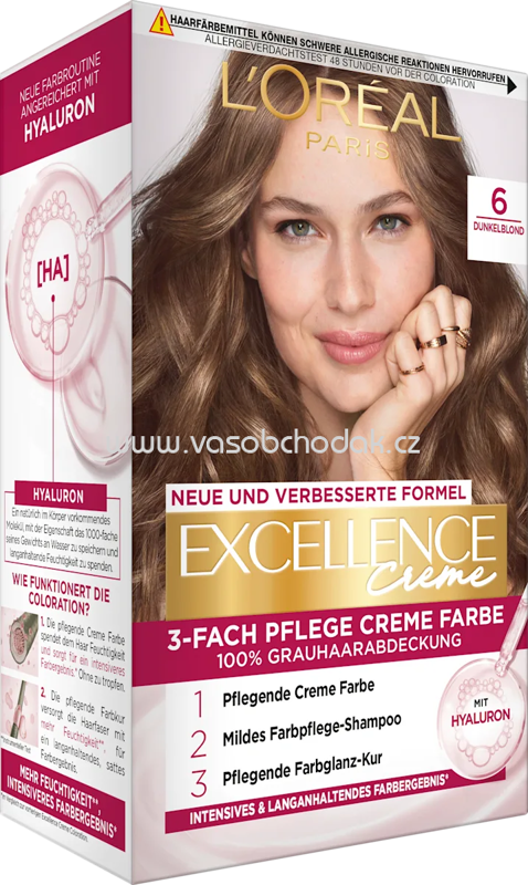 L'ORÉAL PARiS EXCELLENCE Creme Haarfarbe 6 Dunkelblond, 1 St L'ORÉAL PARiS EXCELLENCE Creme Haarfarbe 6 Dunkelblond, 1 St
