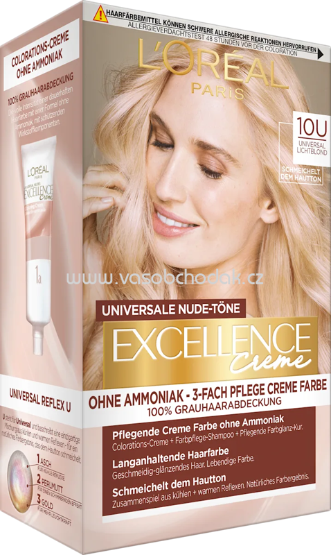 L'ORÉAL PARiS EXCELLENCE Creme Haarfarbe Nude 10U helles Lichtblond, 1 St L'ORÉAL PARiS EXCELLENCE Creme Haarfarbe Nude 10U helles Lichtblond, 1 St