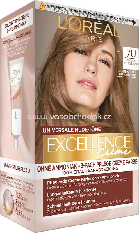 L'ORÉAL PARiS EXCELLENCE Creme Haarfarbe Nude 7U Mittelblond, 1 St L'ORÉAL PARiS EXCELLENCE Creme Haarfarbe Nude 7U Mittelblond, 1 St