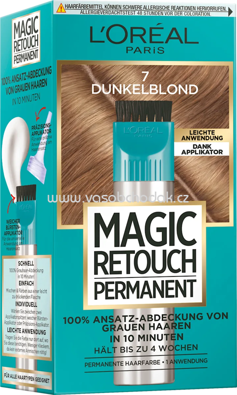 L'ORÉAL PARiS MAGIC RETOUCH Ansatzset zur Abdeckung von grauem Haar, 7 Dunkelblond, 1 St L'ORÉAL PARiS MAGIC RETOUCH Ansatzset zur Abdeckung von grauem Haar, 7 Dunkelblond, 1 St