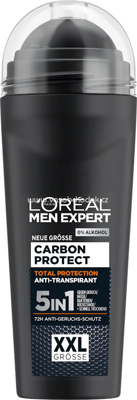 L'ORÉAL PARiS MEN EXPERT Antitranspirant Deo Roll-on Carbon Protect, 100 ml L'ORÉAL PARiS MEN EXPERT Antitranspirant Deo Roll-on Carbon Protect, 100 ml