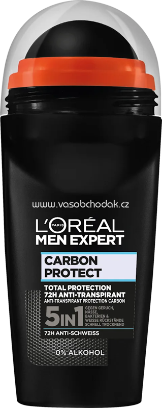 L'ORÉAL PARiS MEN EXPERT Antitranspirant Deo Roll-on Carbon Protect 5in1, 50 ml L'ORÉAL PARiS MEN EXPERT Antitranspirant Deo Roll-on Carbon Protect 5in1, 50 ml