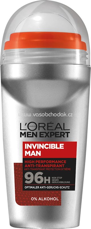 L'ORÉAL PARiS MEN EXPERT Antitranspirant Deo Roll-on Invincible, 50 ml L'ORÉAL PARiS MEN EXPERT Antitranspirant Deo Roll-on Invincible, 50 ml
