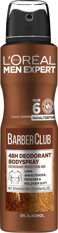 L'ORÉAL PARiS MEN EXPERT Deospray Barber Club, 150 ml L'ORÉAL PARiS MEN EXPERT Deospray Barber Club, 150 ml