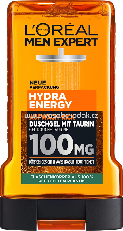 L'ORÉAL PARiS MEN EXPERT Duschgel Hydra Energy mit Taurin, Aufwach-Kick, 250 ml