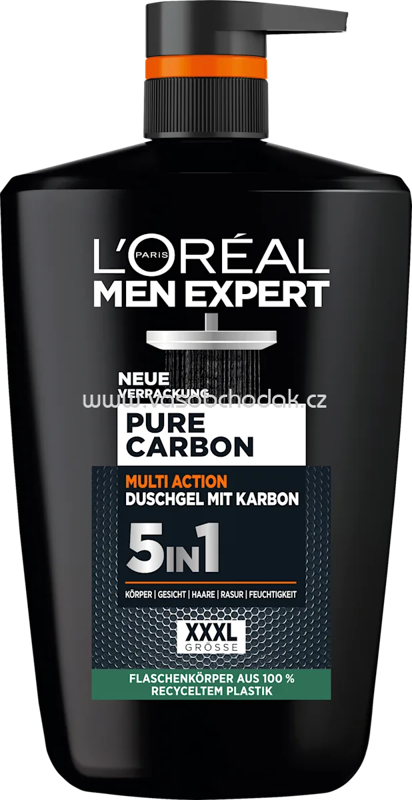 L'ORÉAL PARiS MEN EXPERT Duschgel Pure Carbon mit Karbon, Multi Action 5in1, 1.000 ml L'ORÉAL PARiS MEN EXPERT Duschgel Pure Carbon mit Karbon, Multi Action 5in1, 1.000 ml