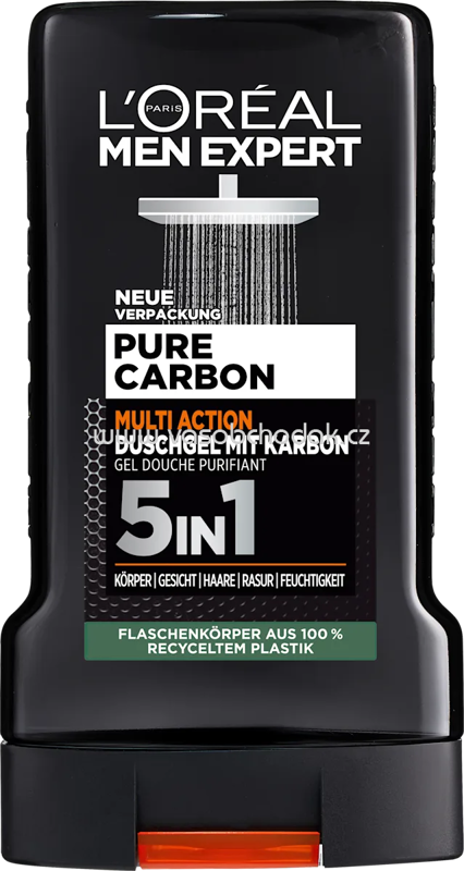 L'ORÉAL PARiS MEN EXPERT Duschgel Pure Carbon mit Karbon, Multi Action 5in1, 250 ml L'ORÉAL PARiS MEN EXPERT Duschgel Pure Carbon mit Karbon, Multi Action 5in1, 250 ml
