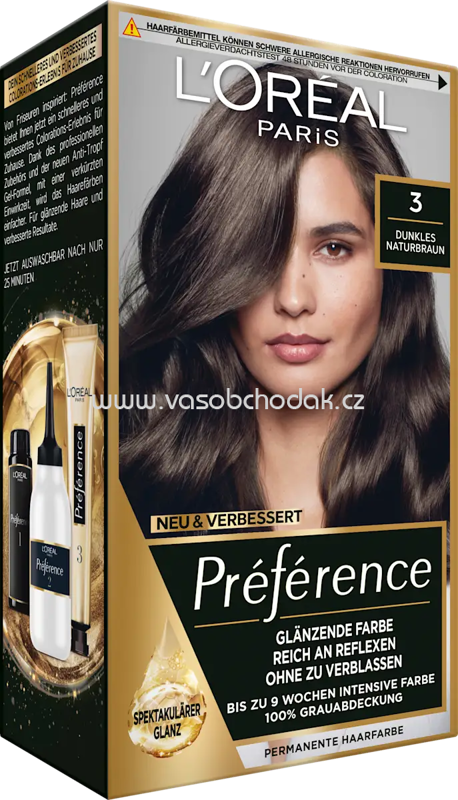 L'ORÉAL PARiS PRÉFÉRENCE Haarfarbe 3 Dunkles Naturbraun, 1 St L'ORÉAL PARiS PRÉFÉRENCE Haarfarbe 3 Dunkles Naturbraun, 1 St