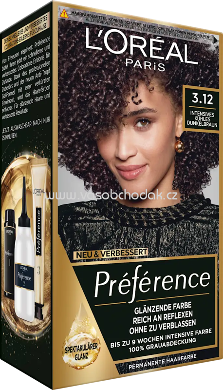 L'ORÉAL PARiS PRÉFÉRENCE Haarfarbe 3.12 Intensives Kühles Dunkelbraun, 1 St L'ORÉAL PARiS PRÉFÉRENCE Haarfarbe 3.12 Intensives Kühles Dunkelbraun, 1 St