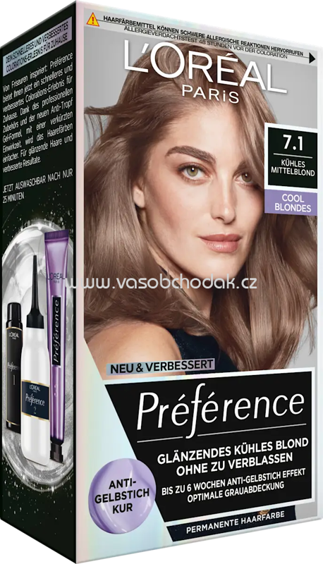 L'ORÉAL PARiS PRÉFÉRENCE Haarfarbe 7.1 Cool Blondes Kühles Mittelblond, 1 St L'ORÉAL PARiS PRÉFÉRENCE Haarfarbe 7.1 Cool Blondes Kühles Mittelblond, 1 St