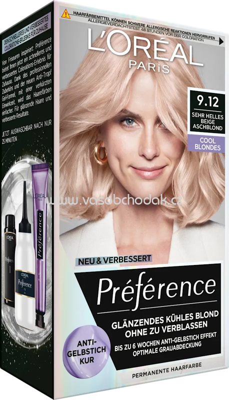 L'ORÉAL PARiS PRÉFÉRENCE Haarfarbe 9.12 Cool Blondes Sehr Helles Beige Aschblond, 1 St L'ORÉAL PARiS PRÉFÉRENCE Haarfarbe 9.12 Cool Blondes Sehr Helles Beige Aschblond, 1 St