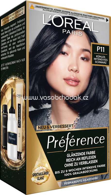 L'ORÉAL PARiS PRÉFÉRENCE Haarfarbe P11 Kühles Intensives Schwarz, 1 St L'ORÉAL PARiS PRÉFÉRENCE Haarfarbe P11 Kühles Intensives Schwarz, 1 St
