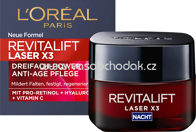 L'ORÉAL PARiS REVITALIFT Anti Age Nachtcreme Revitalift Laser X3, 50 ml