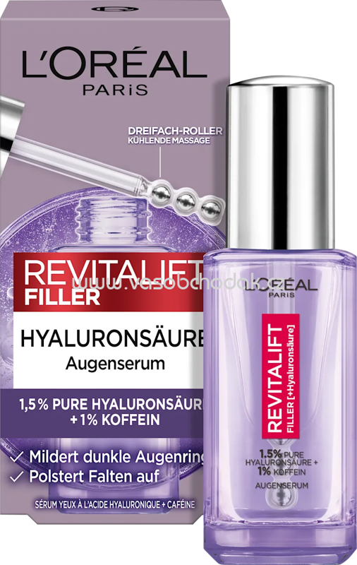 L'ORÉAL PARiS REVITALIFT Augenserum Revitalift Filler Hyaluron + Koffein, 20 ml L'ORÉAL PARiS REVITALIFT Augenserum Revitalift Filler Hyaluron + Koffein, 20 ml