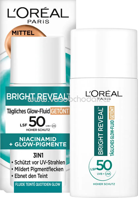 L'ORÉAL PARiS REVITALIFT Fluid Glow Bright Reveal Getönt Mittel LSF 50, 50 ml L'ORÉAL PARiS REVITALIFT Fluid Glow Bright Reveal Getönt Mittel LSF 50, 50 ml