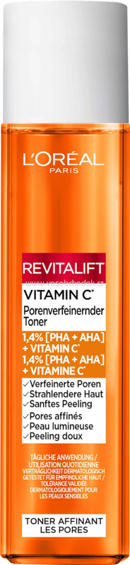 L'ORÉAL PARiS REVITALIFT Toner Vitamin C Porenverfeinernd, 180 ml L'ORÉAL PARiS REVITALIFT Toner Vitamin C Porenverfeinernd, 180 ml